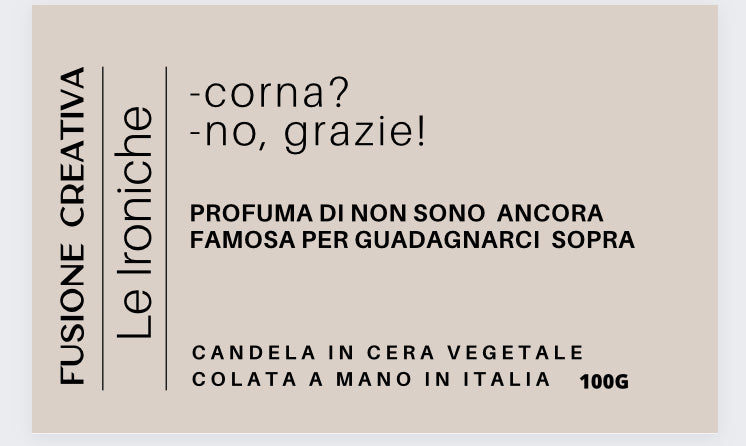 Corna? No, grazie piccola candela in cera vegetale
