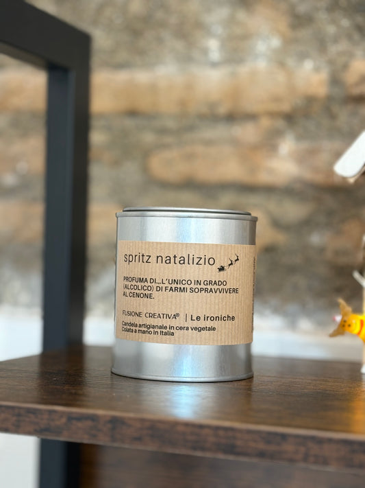 SPRITZ NATALIZIO Candela ironica artigianale natalizia