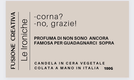 Corna? No, grazie  piccola candela in cera vegetale