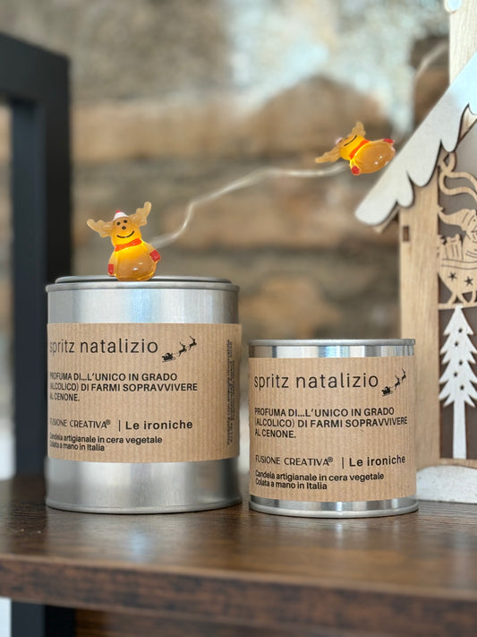 SPRITZ NATALIZIO  Candela ironica artigianale natalizia