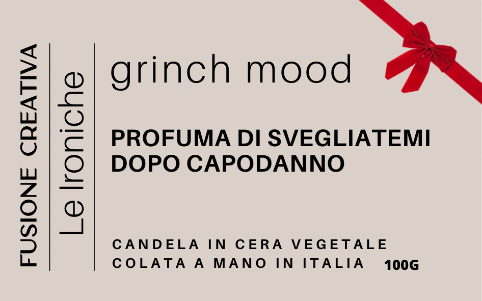 GRINCH MOOD candela  ironica piccola natalizia in cera vegetale