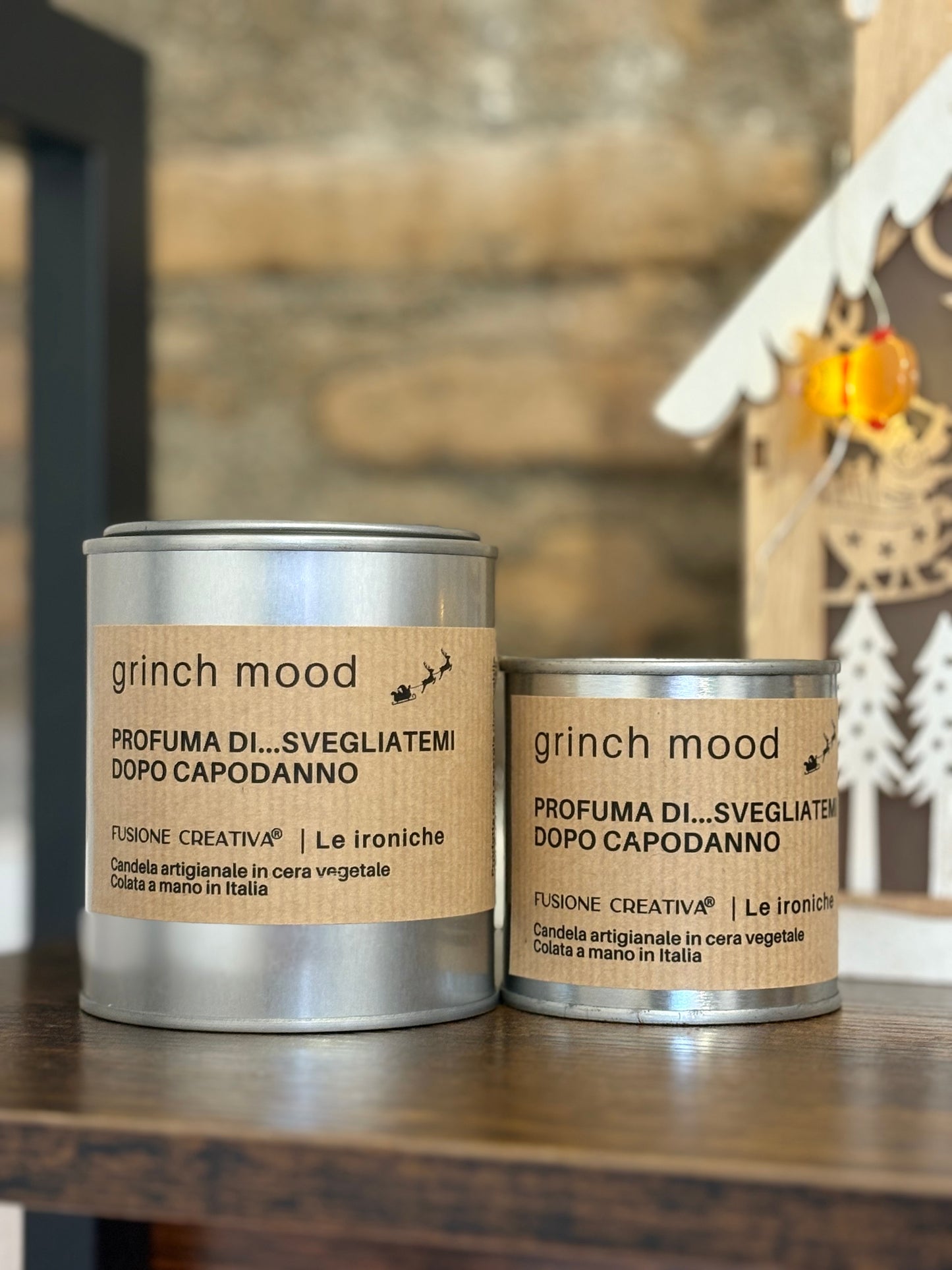 GRINCH MOOD  Candela ironica artigianale natalizia