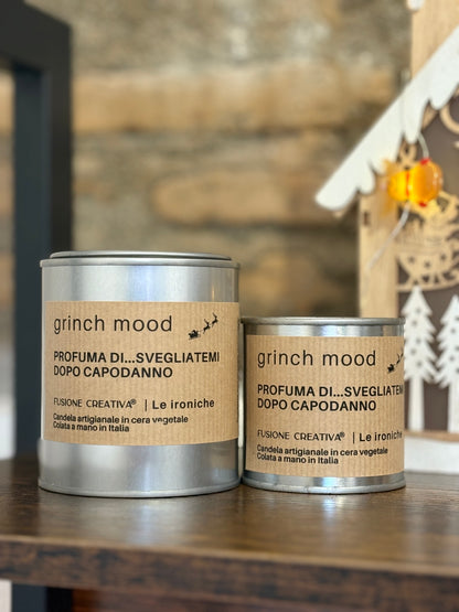 GRINCH MOOD  Candela ironica artigianale natalizia