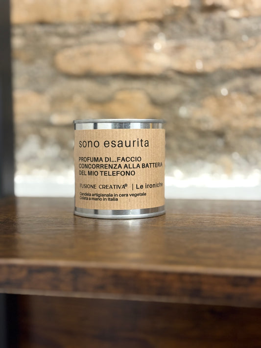 SONO ESAURITA candela ironica artigianale