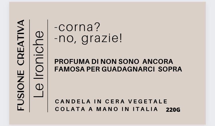 Corna? No, grazie  candela grande in cera vegetale