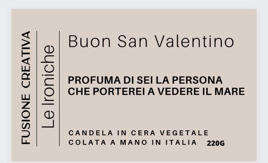 Buon San Valentino  candela grande in cera vegetale