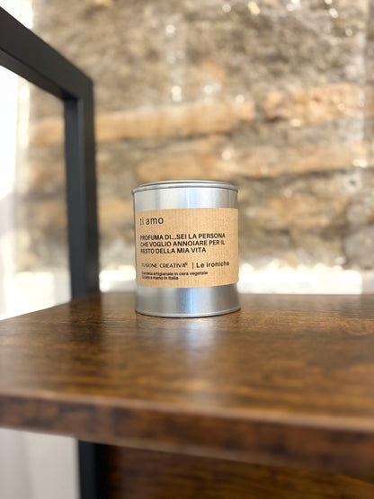 TI AMO candela ironica artigianale