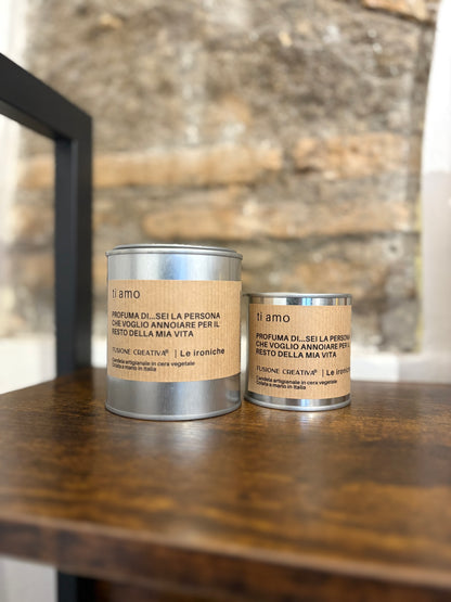 TI AMO candela ironica artigianale