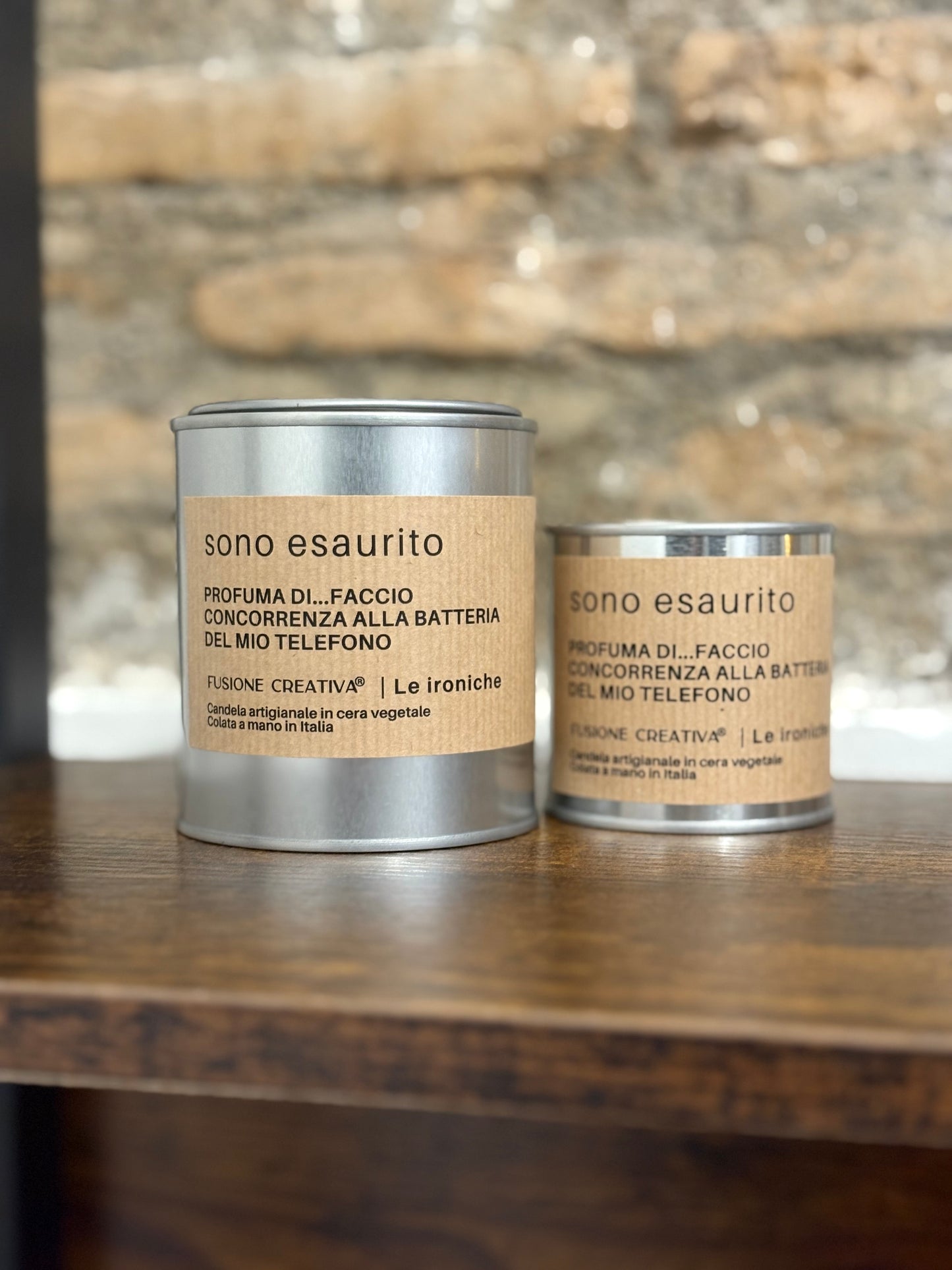 SONO ESAURITA / SONO ESAURITO candela ironica artigianale