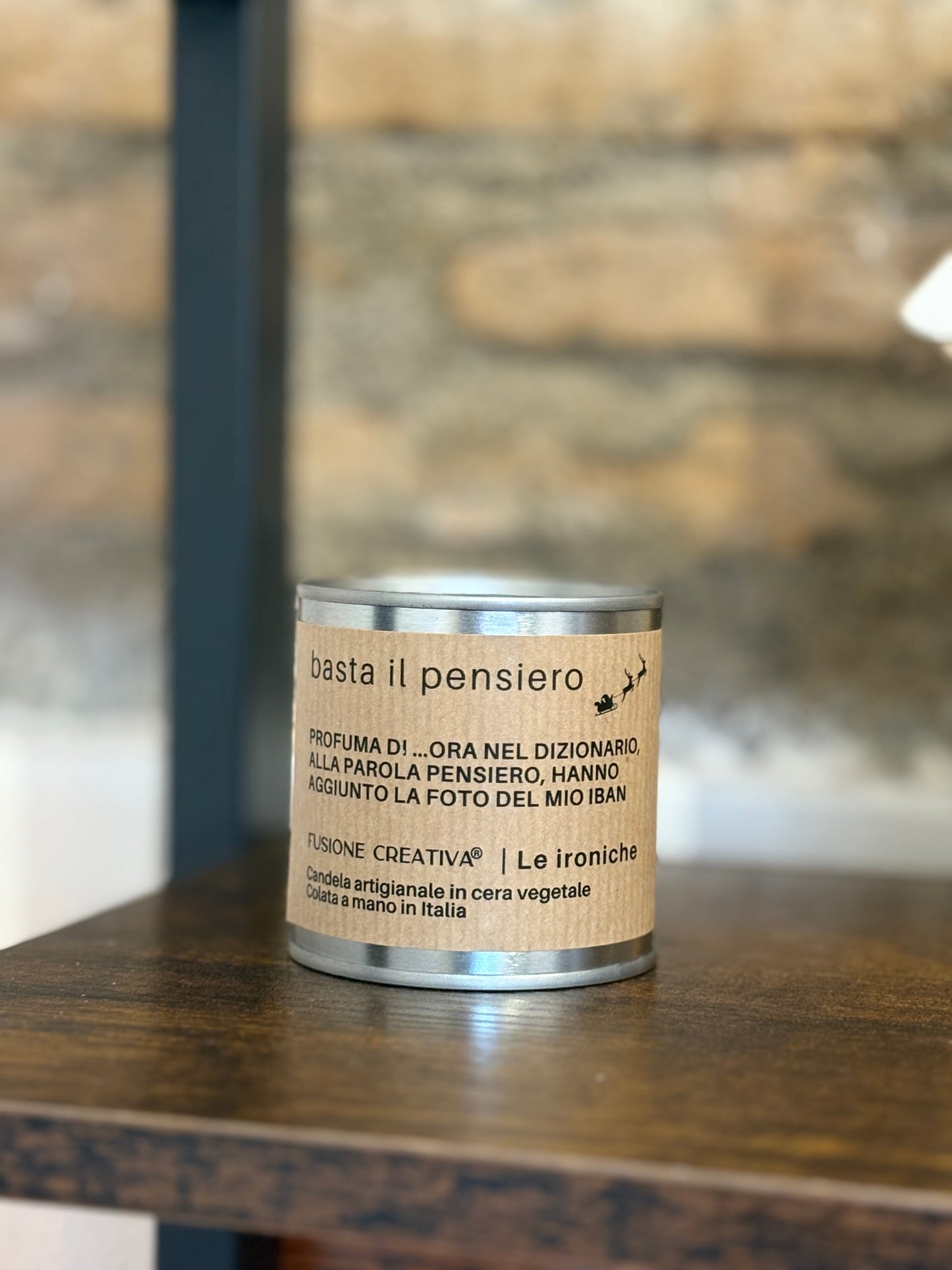 BASTA IL PENSIERO  Candela ironica artigianale natalizia