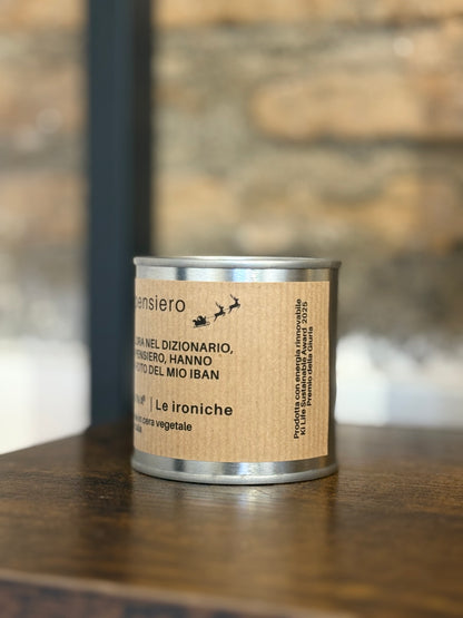 BASTA IL PENSIERO  Candela ironica artigianale natalizia